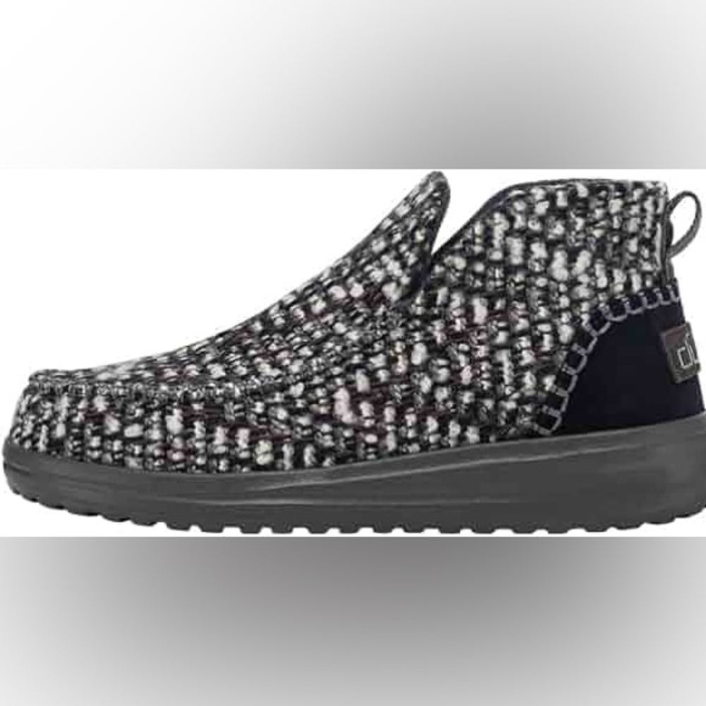 Hey Dude Chevron Blue Boucle Bootie, sz 10